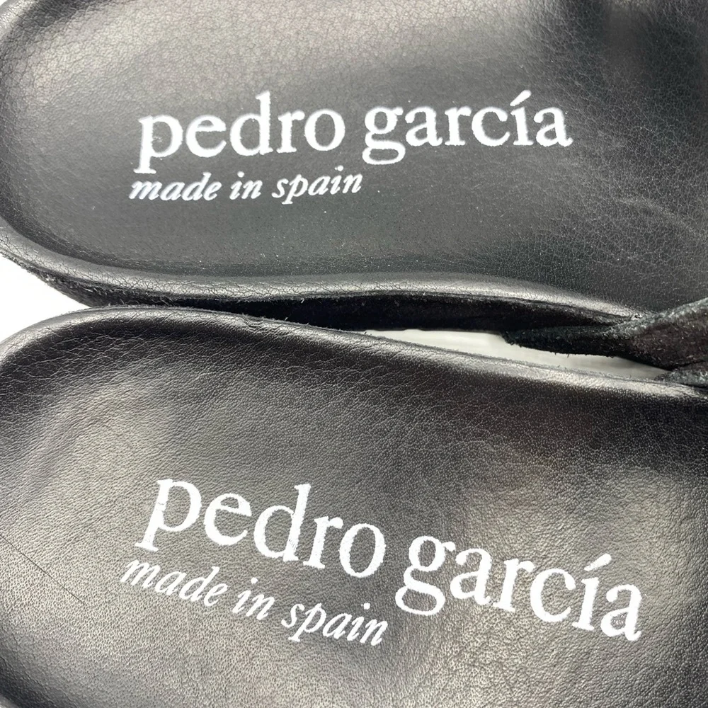 Pedro Garcia Alain 3 Strap Black Suede Sandal Size 7‎ US
